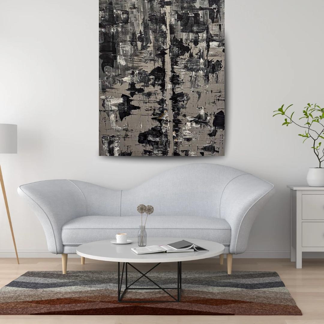 Route étroite - Gris Abstract Painting par Tiona johnson 
