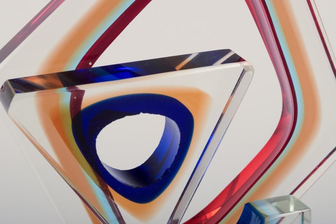 Tiozzo & Ferro pour Murano. Sculpture cubiste en verre d'art. Daté de 1970 en vente 1
