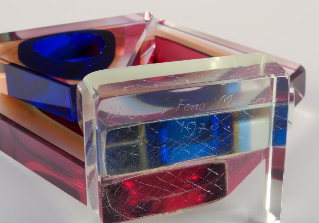 Tiozzo & Ferro pour Murano. Sculpture cubiste en verre d'art. Daté de 1970 en vente 2
