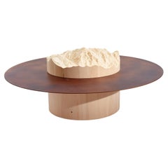 Tip Natural Oak, Flamed Copper Coffee Table by DOLOMITISCH