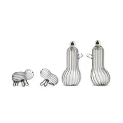 Tipì and Tidò Salt and Pepper Shakers Set in Mouth Blown Glass by Matteo Cibic