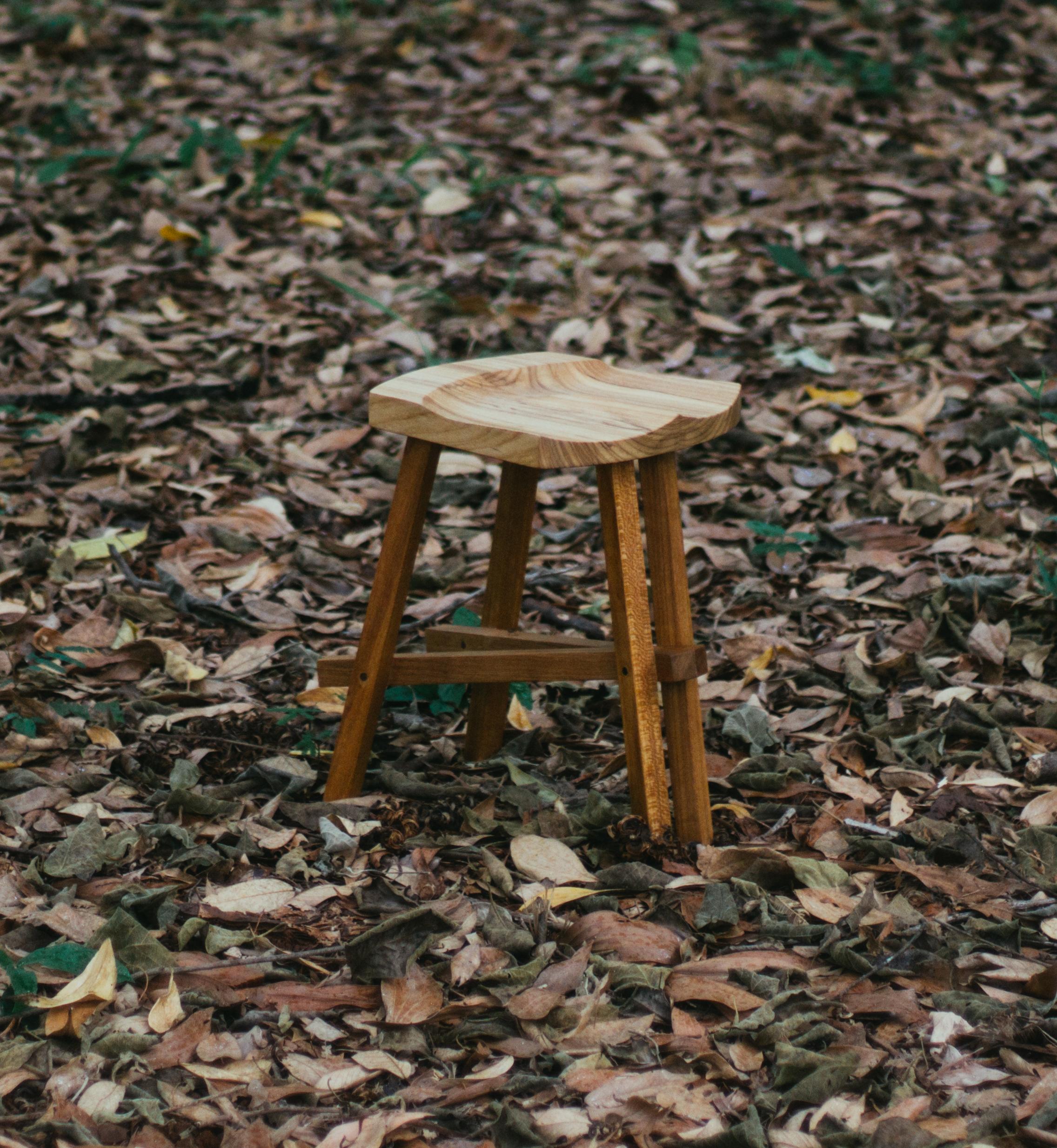 Modern Tipi Stool, Brazilian Wood For Sale