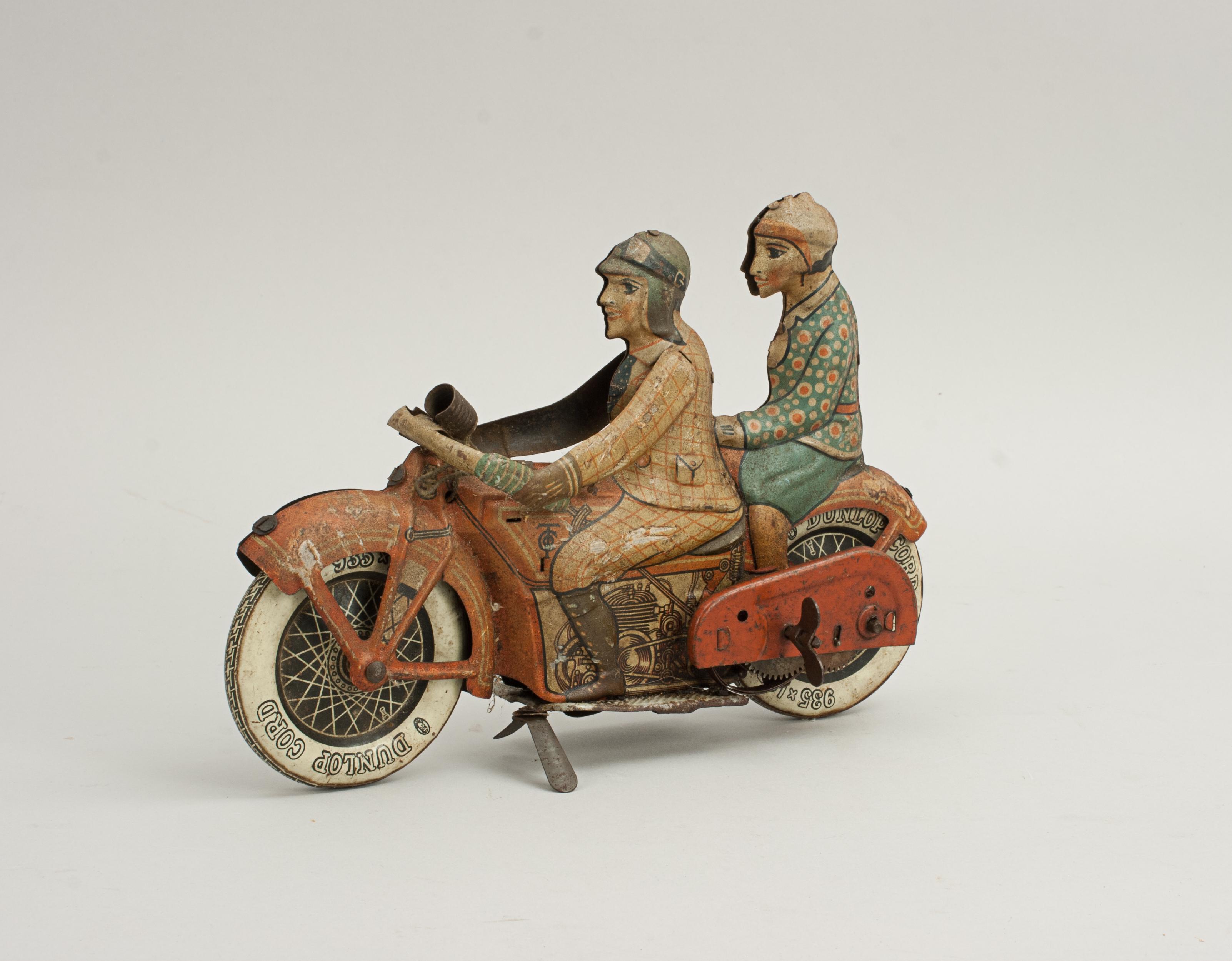 Tipp & Co Clockwork Motorcycle With Rider & Pillion Passenger For Sale 4