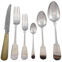 Tipt Scottish Silverplated Flatware Set Service 74 Pieces A Monogram