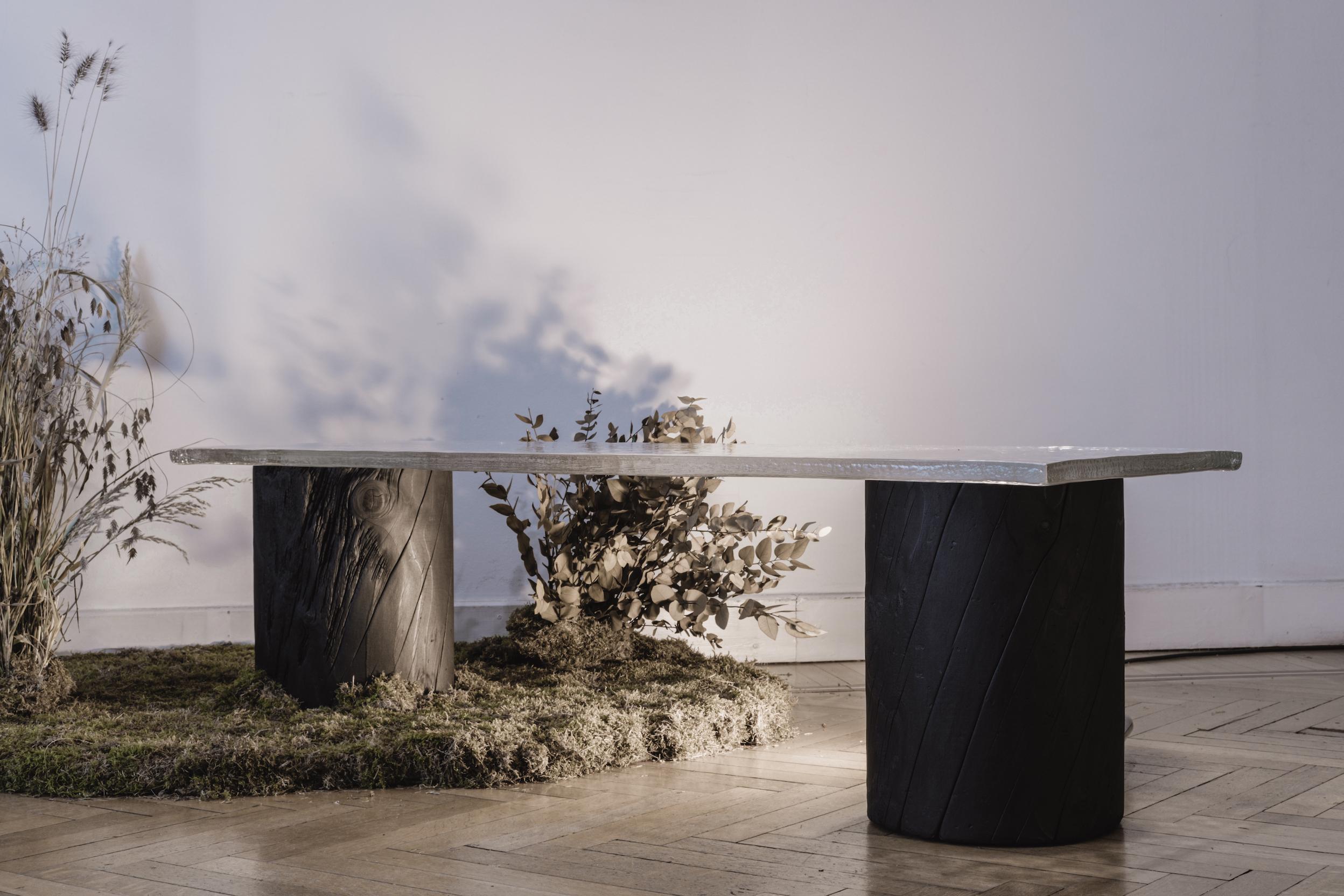 Tiptoe Banch by dAM Atelier
Dimensions: L 150 x W 40 x H 45
Materials: Solid Ash Wood, Casted Glass

dAM atelier is a duo of young Italian architects sharing the passion for design and architecture, Paolo d’Alessandro and Marco Malgarini.
The