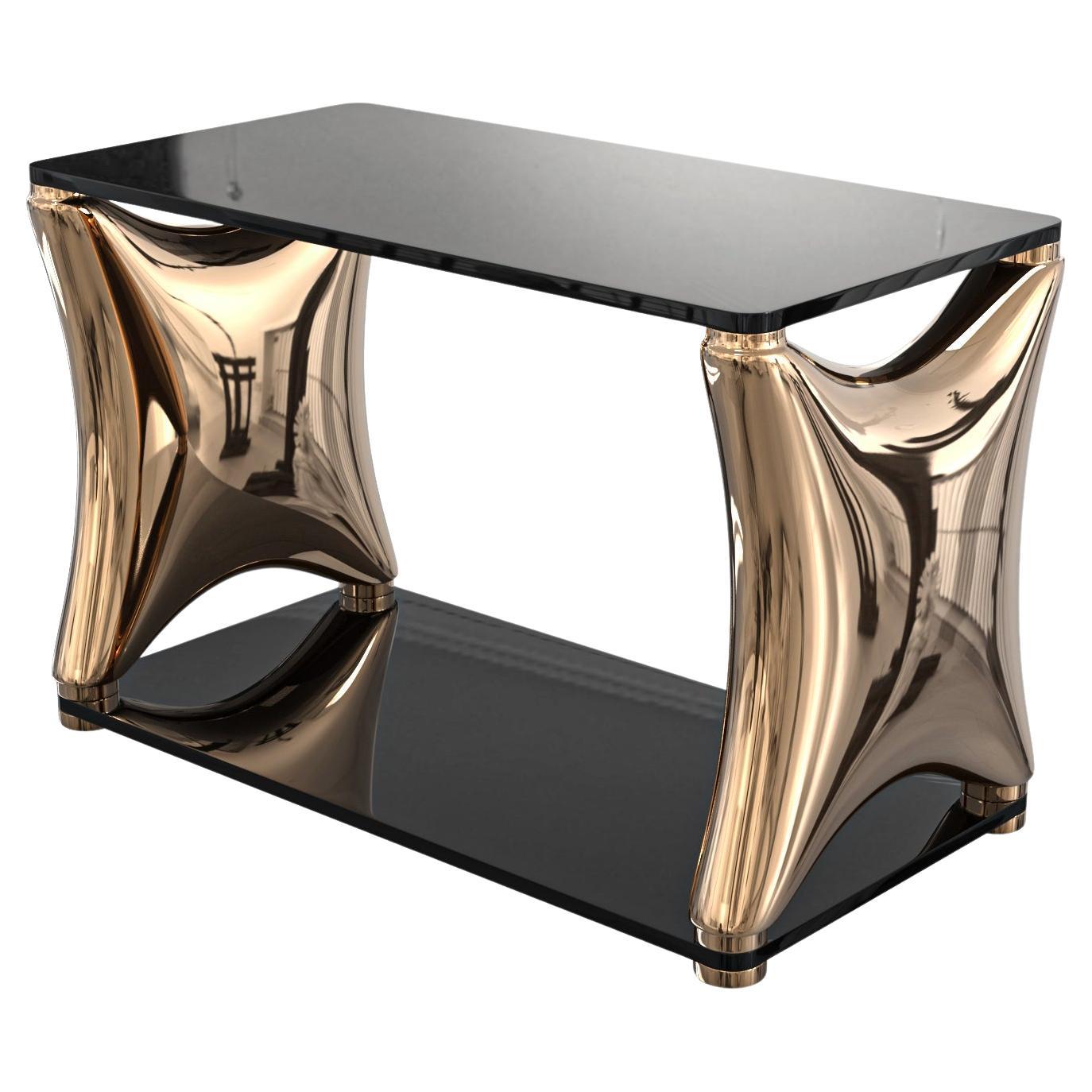 "Tirabaci" Coffee Table With Bronze, Handcrafted, Istanbul