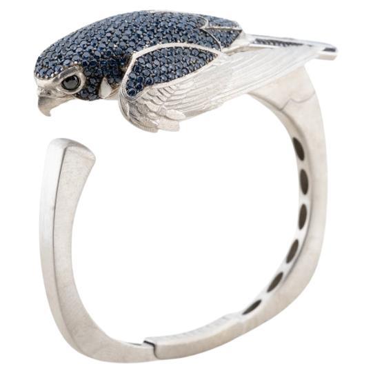 14K White Gold Bracelet, Falcon Animal Bracelet For Sale