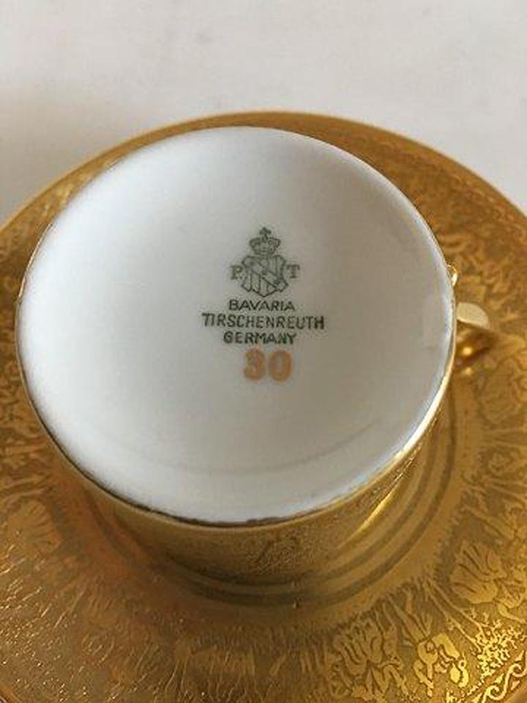 20th Century Tirchenreuth Porcelain Cup in All Gold For Sale
