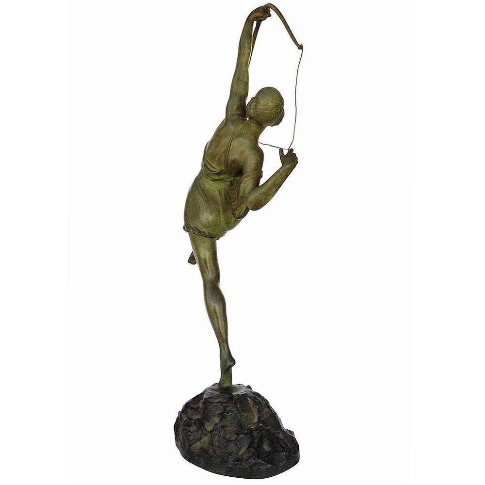 Escultura Diana Arquera Griega Tireuse A L'arc Bronce de Pierre Le Faguays Francés en venta