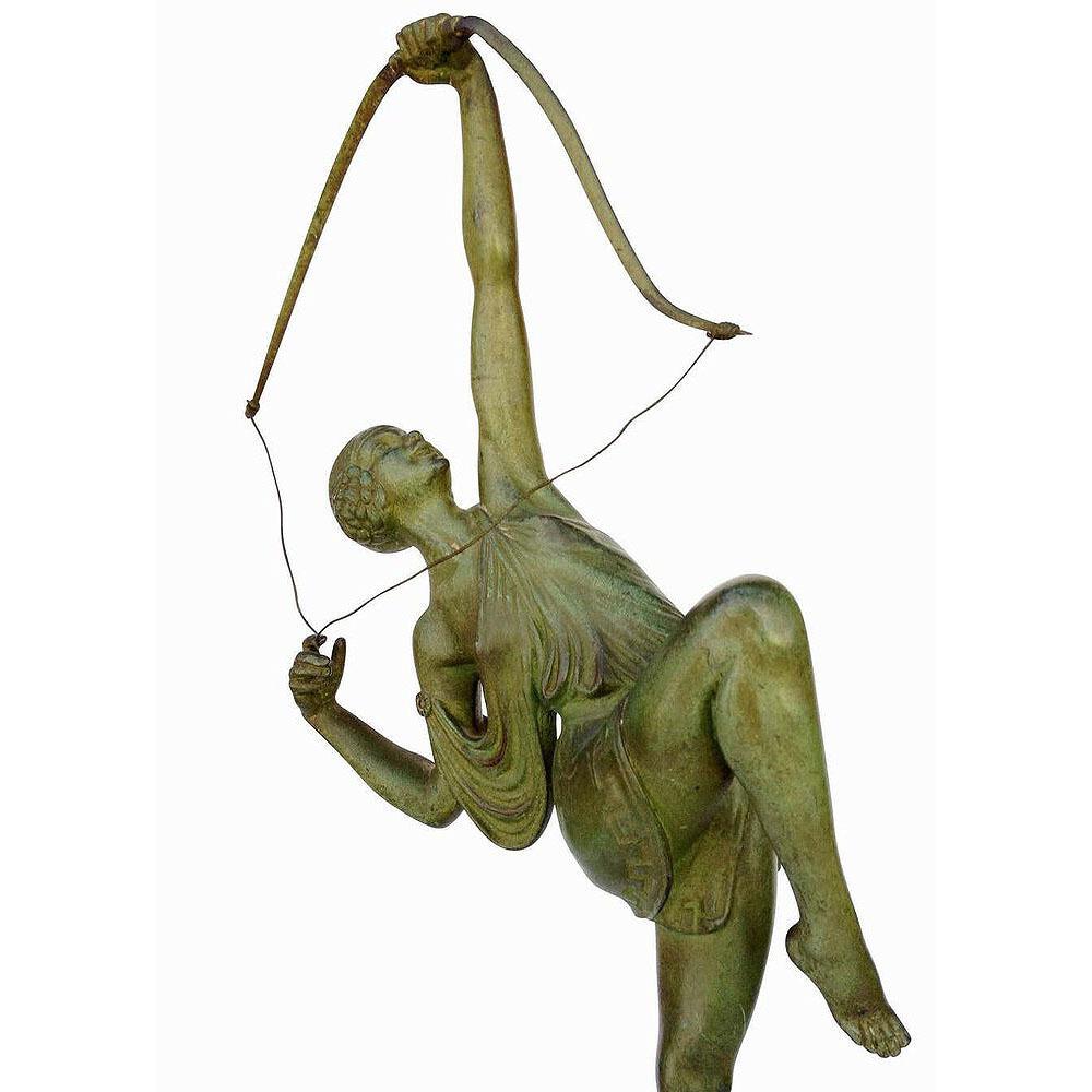 Escultura Diana Arquera Griega Tireuse A L'arc Bronce de Pierre Le Faguays en Excelente estado para la venta en Van Nuys, CA