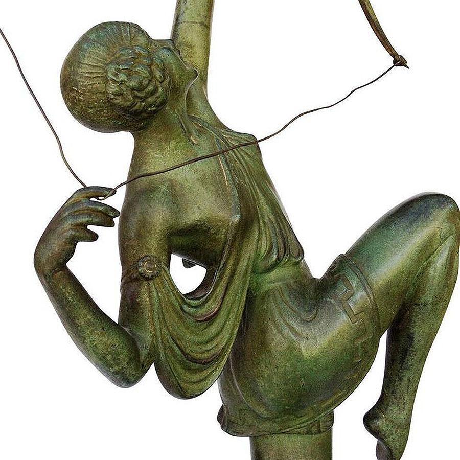 Escultura Diana Arquera Griega Tireuse A L'arc Bronce de Pierre Le Faguays principios del siglo XX en venta