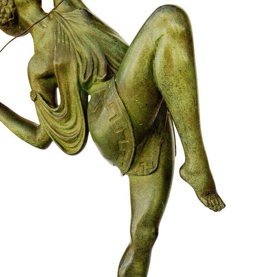 Escultura Diana Arquera Griega Tireuse A L'arc Bronce de Pierre Le Faguays en venta 1