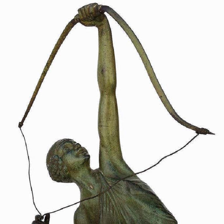 Escultura Diana Arquera Griega Tireuse A L'arc Bronce de Pierre Le Faguays en venta 2