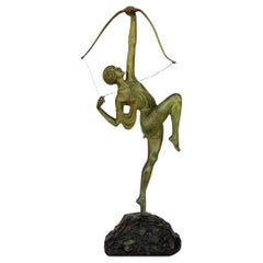 Tireuse A L'arc Bronze Greek Archer Diana Sculpture by Pierre Le Faguays