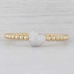 Tirisi Armreif mit Herzperlen und Pavé-Diamanten, 1,01 ct insgesamt, 18-karätiges Gold, Magnetverschluss