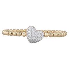 Tirisi Armreif mit Herzperlen und Pavé-Diamanten, 1,01 ct insgesamt, 18-karätiges Gold, Magnetverschluss
