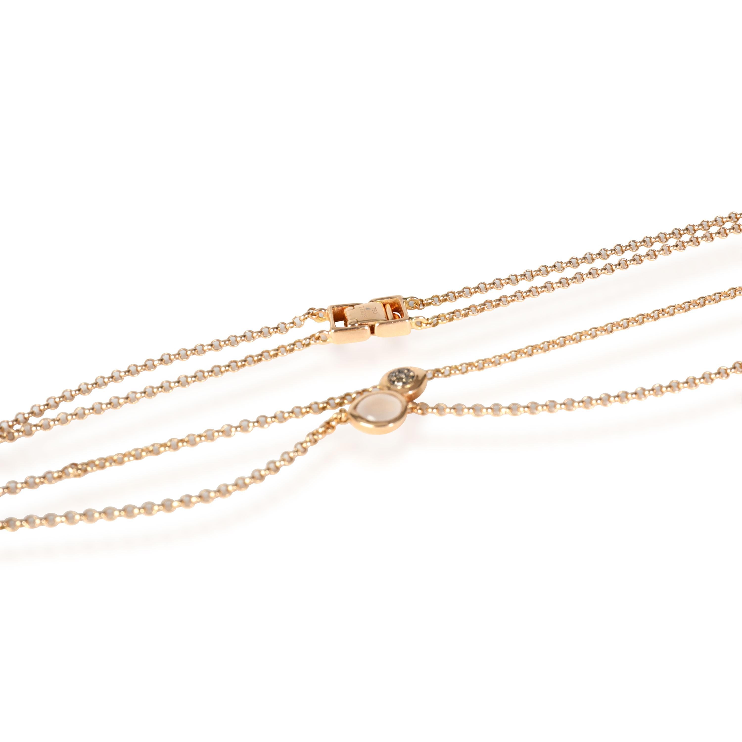 Tirisi Double Strand Quartz Diamond Necklace in 18K Rose Gold, 0.18 CTW In Excellent Condition For Sale In New York, NY