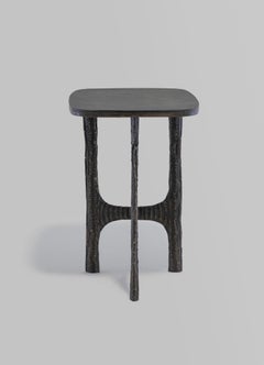 Tiruppur Side Table Tall in Brass & Semi Precious Stone, Viya by Vikram Goyal
