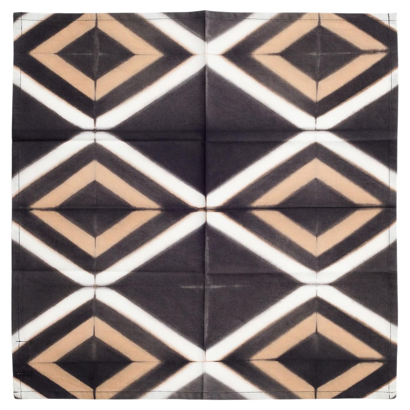 Tisa-Baumwoll-Tischserviergeschirr in Schwarz und Beige, handgefertigt von Kunsthandwerkern (  4er-Set  )