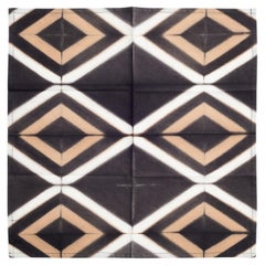 Tovagliolo in cotone Tisa in nero beige, realizzato a mano da artigiani (  Set di 4  )