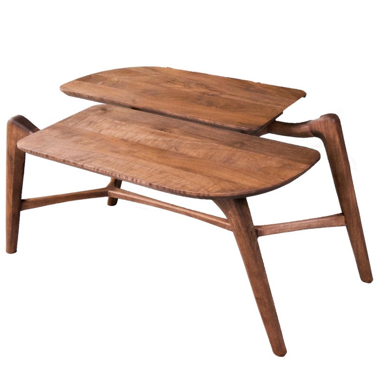 Tisa Small Contemporary Solid Wood Coffee Or Side Table In Walnut Tisa Small Contemporary Solid Wood Coffee Or Side Table In Walnut For