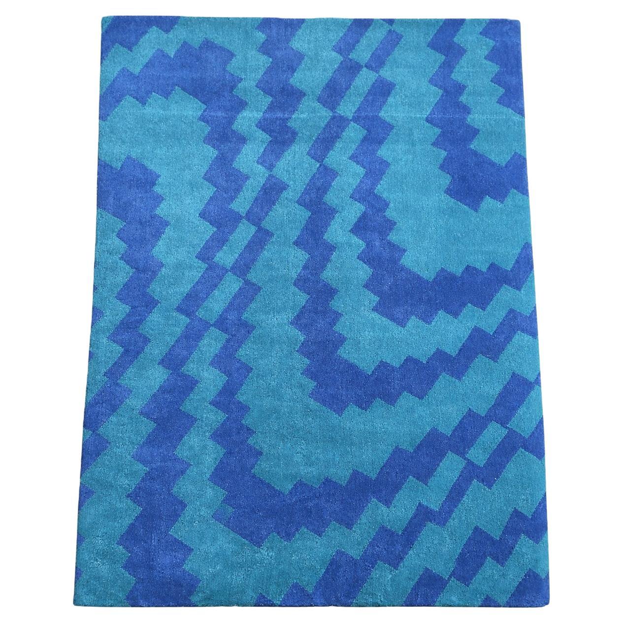 Tappeto TISCA "LEON" in lana trapuntata a mano - Design di Ulrike Sarvari, Francia anni 
90