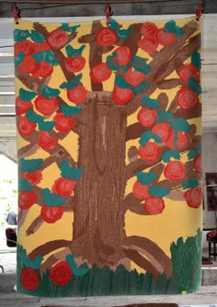 Tisca Tiara "Apfel Baum" Hand Tufted Rug by Frederic, France 1980s