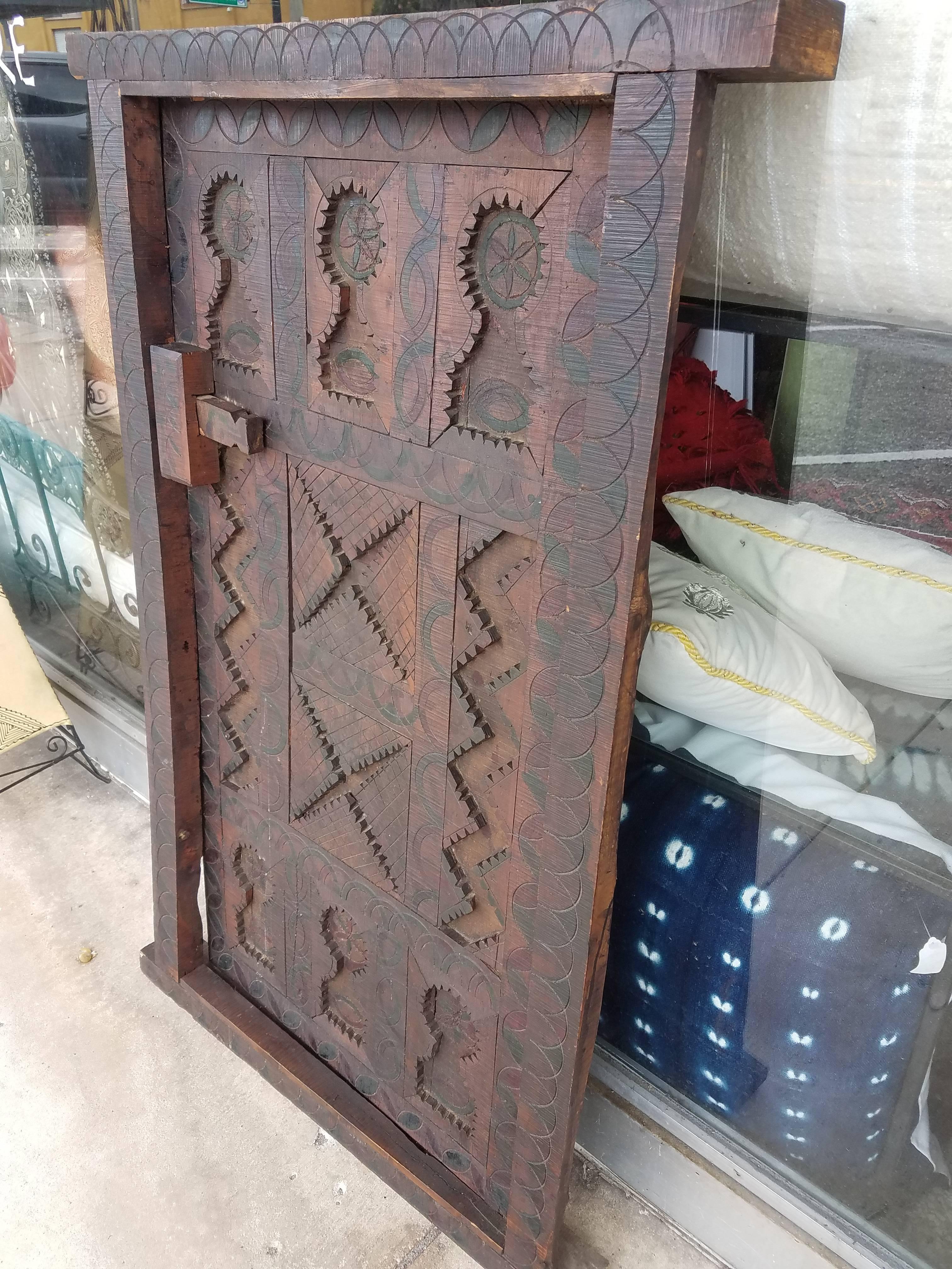 Mid-20th Century Tishka Brown Moroccan Door or Shutter For Sale