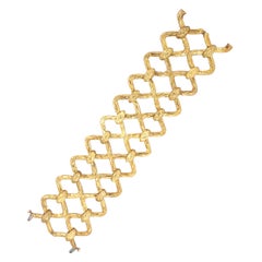 Retro Tishman & Lipp 18k Gold Wide Link Bracelet