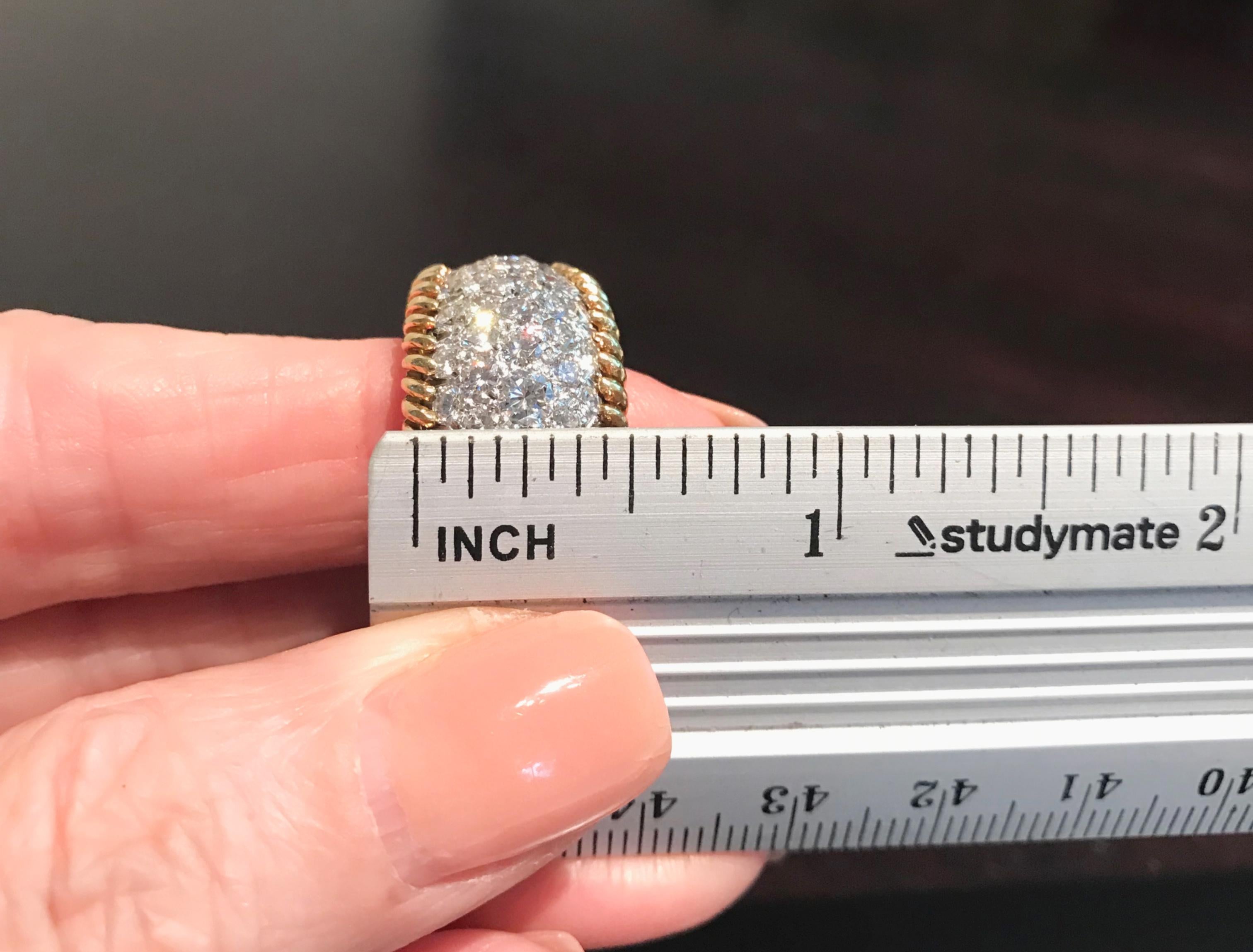 3.00 Carat Diamond Pave Set & 18 Karat Yellow Gold Ring - Ring Size 5.5 9