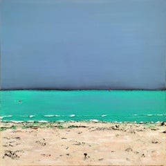 "Horizon I ",  Spiaggia sabbiosa Mare turchese Cielo grigio scuro Paesaggio marino