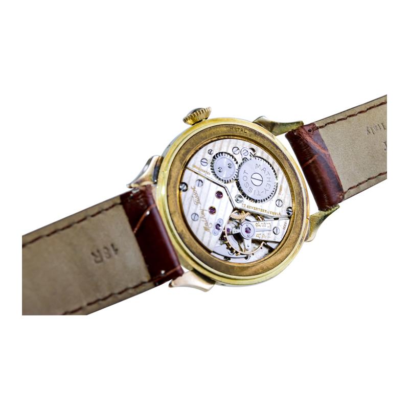 Tissot 14kt. Armbanduhr aus massivem Gold mit drei Datumsanzeigen, ca. 1940er Jahre 14