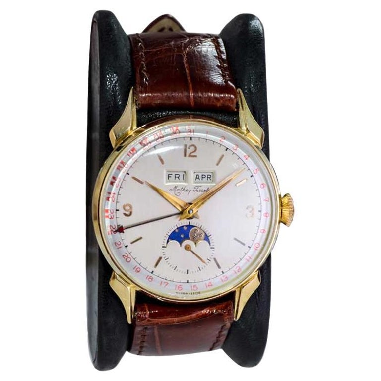 Tissot Solid Gold Triple Date Calendar Watch, circa 1940's