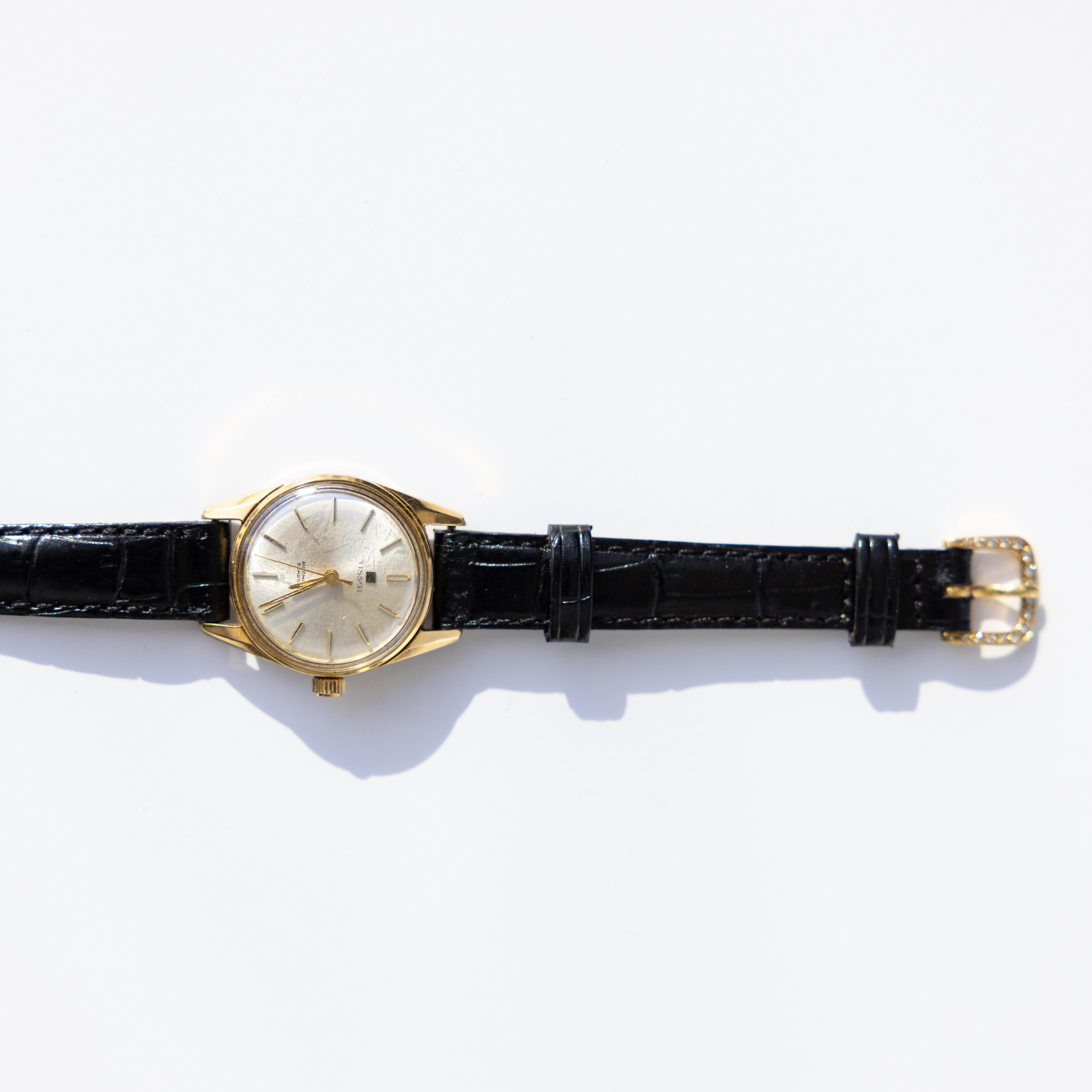 Women's Tissot Automatic Seastar Diamond 18K Yellow Gold Vintage Women’s Watch