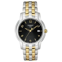 Tissot: Herrenuhr Tissot Ballade III Stahl, schwarzes Zifferblatt, Quarz, T97.2.481.52