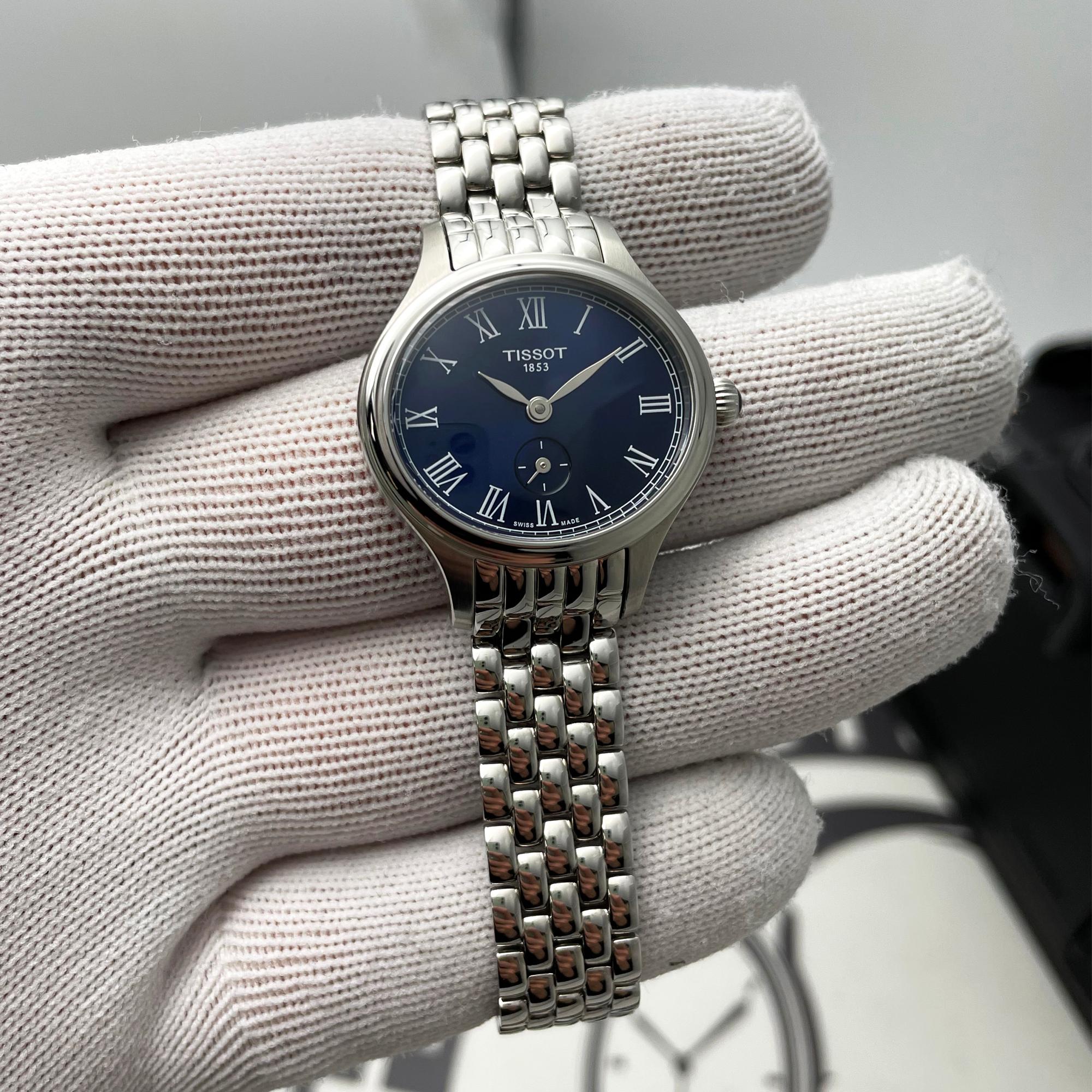 Tissot Bella Ora Piccola 27mm Steel Blue Ladies Quartz Watch T103.110.11.043.00 In New Condition In New York, NY