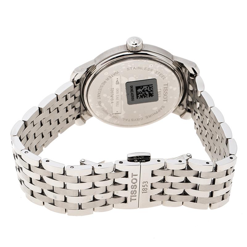 Tissot Schwarze Bridgeport-Armbanduhr aus Edelstahl für Herren T097410A 40 mm 1