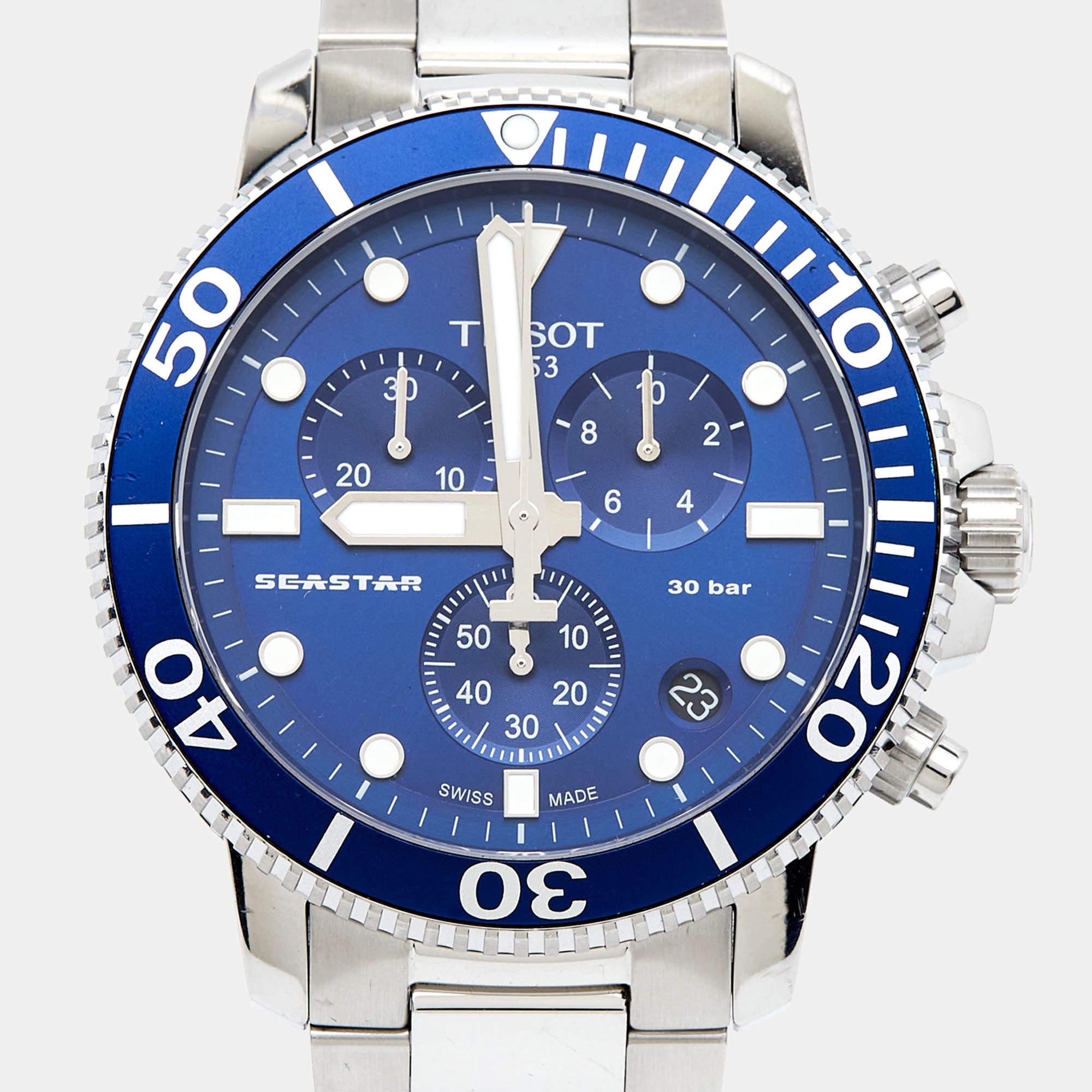 Montre-bracelet pour homme Tissot Seastar 1000 T120.417.11.041.00 en acier inoxydable bleu  4