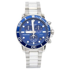 Used Tissot Blue Stainless Steel Seastar 1000 T120.417.11.041.00 Men's Wristwatch 