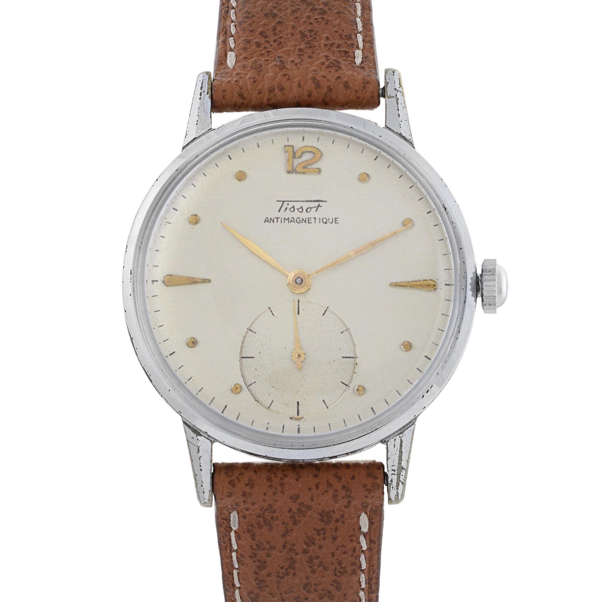 Tissot Calatrava 1950's Jumbo 36mm In Good Condition For Sale In New York, NY