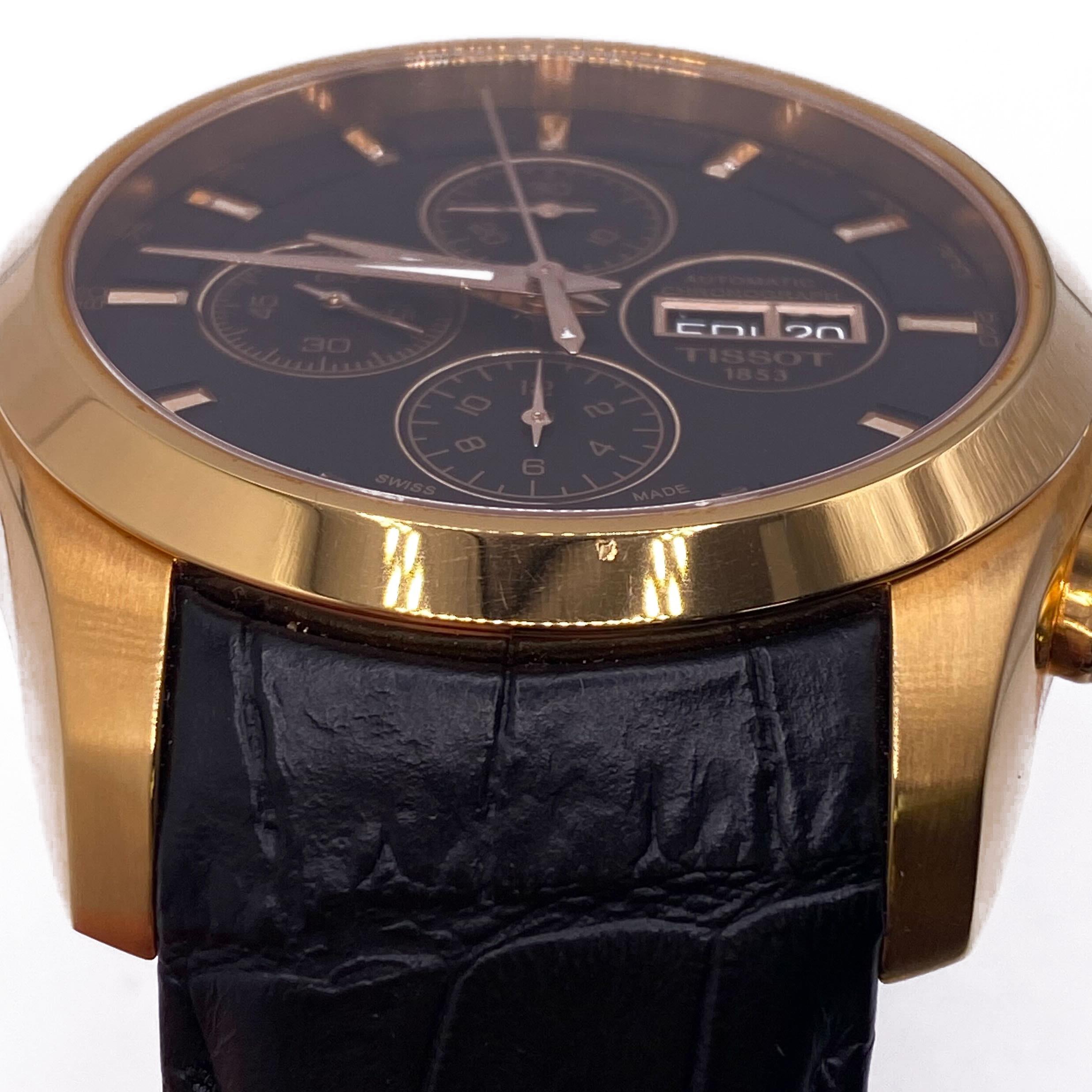 Men's Tissot Couturier Chronograph Steel Black Dial Automatic Watch T035.614.36.051.01