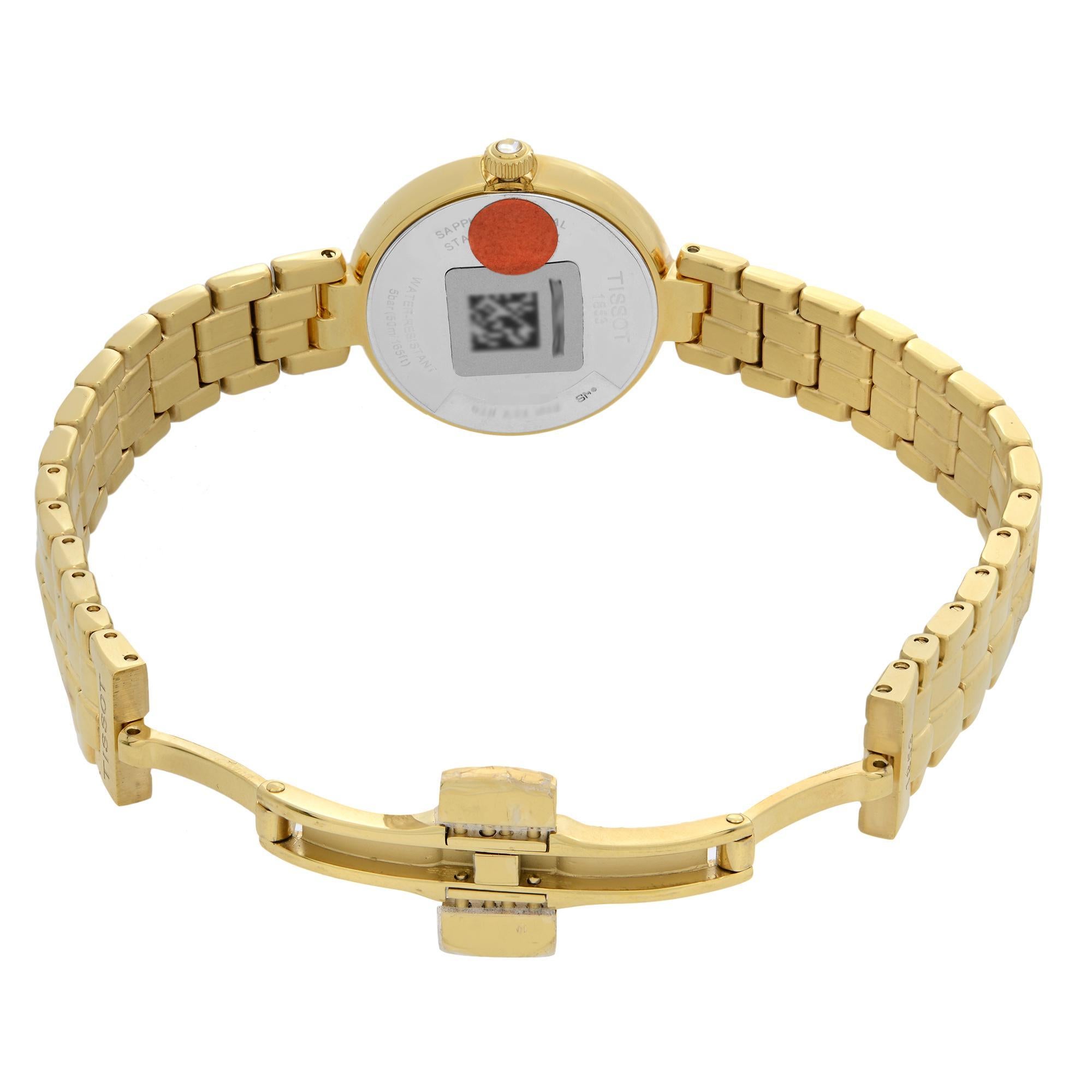 Tissot Flamingo Stahl Weißes MOP Zifferblatt Damen Quarzuhr T094.210.33.111.00 1