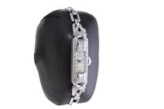 Tissot für C. D. Pfau Platin Art Deco Damenuhr 1940er Jahre