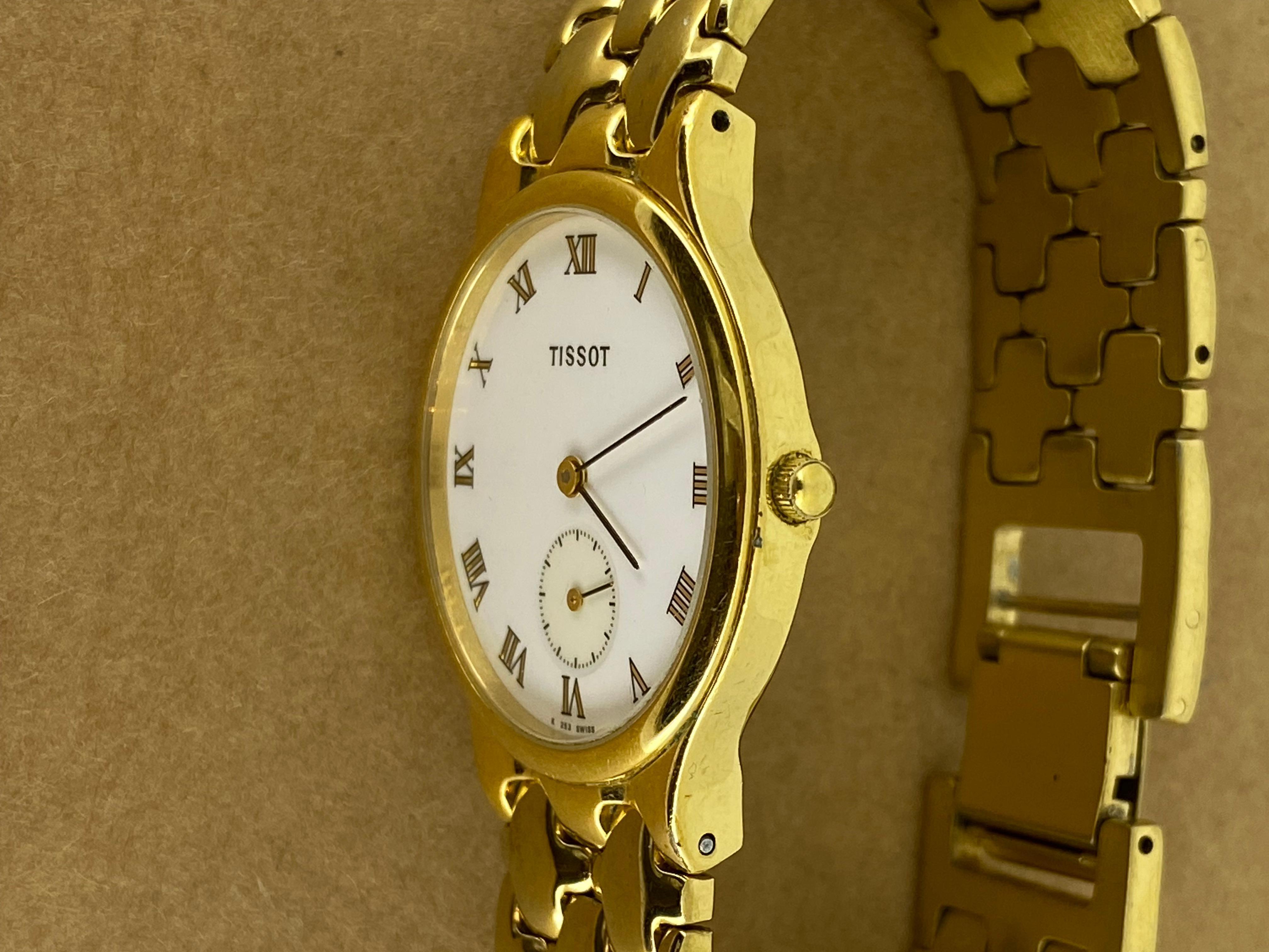 Modern Tissot K 253 Gold-Plated S/Steel Swiss Quartz 32mm Vintage Mens' Watch For Sale