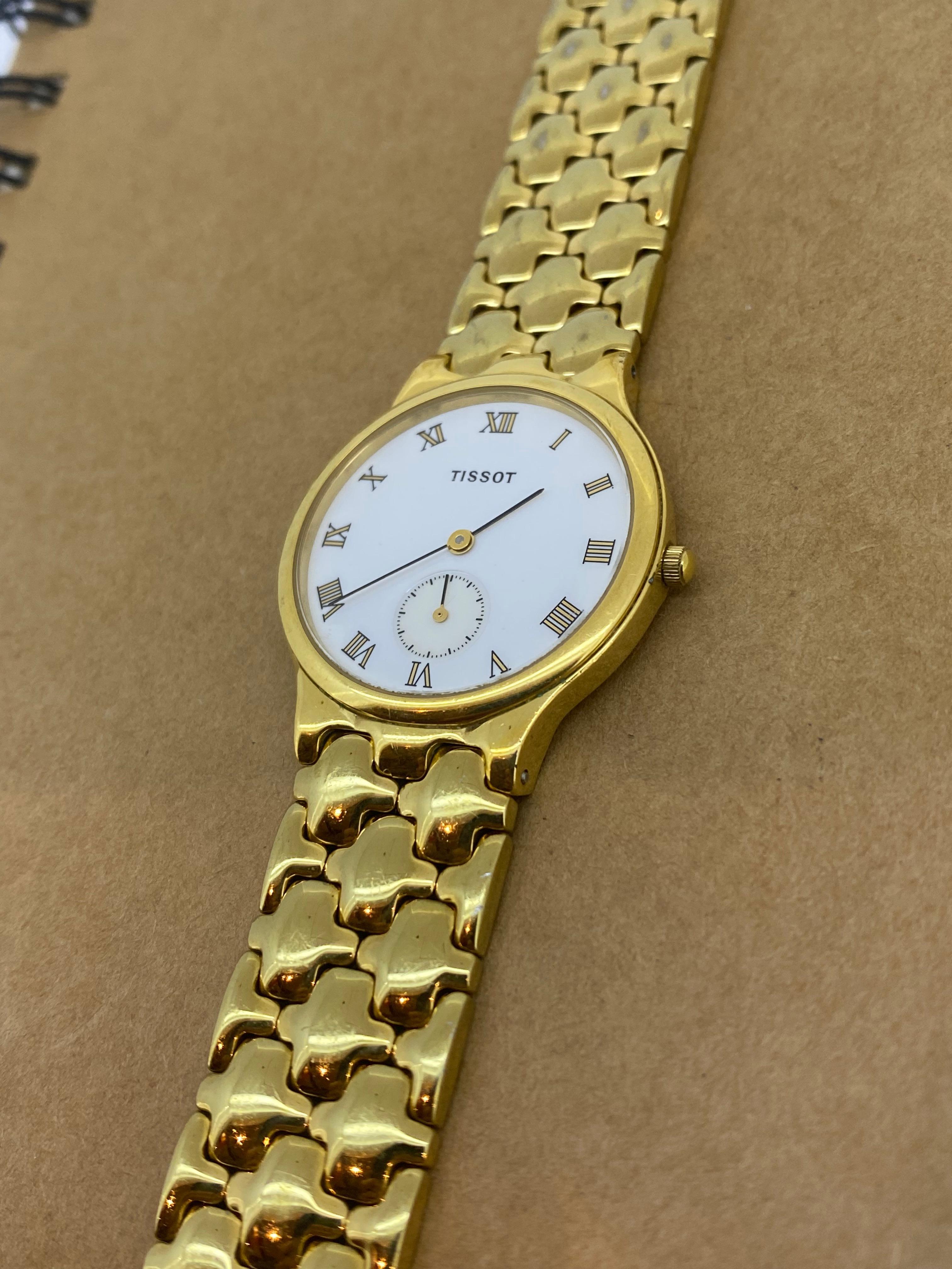 Tissot K 253 Gold-Plated S/Steel Swiss Quartz 32mm Vintage Mens' Watch In Excellent Condition In MELBOURNE, AU