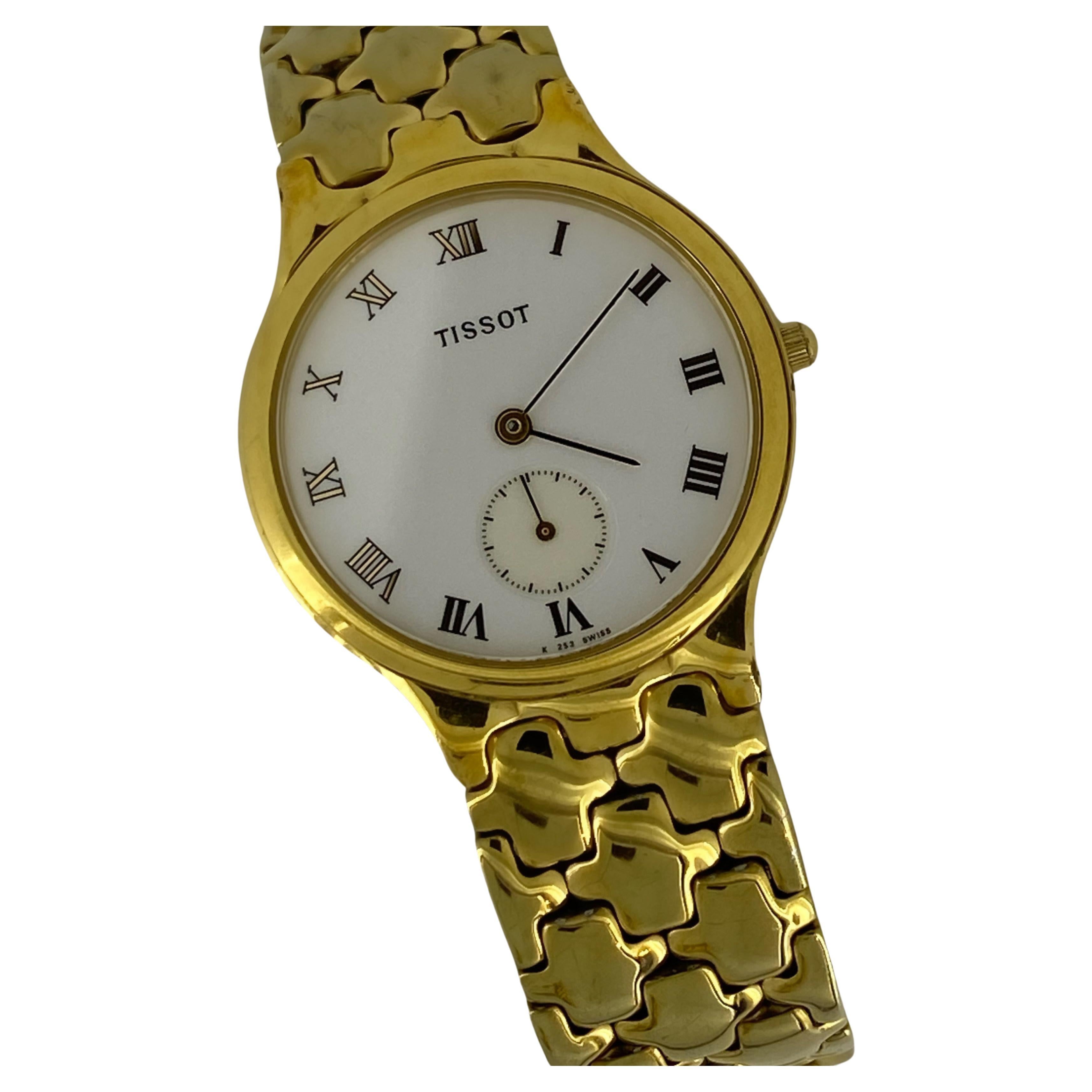 Tissot K 253 Gold-Plated S/Steel Swiss Quartz 32mm Vintage Mens' Watch For Sale