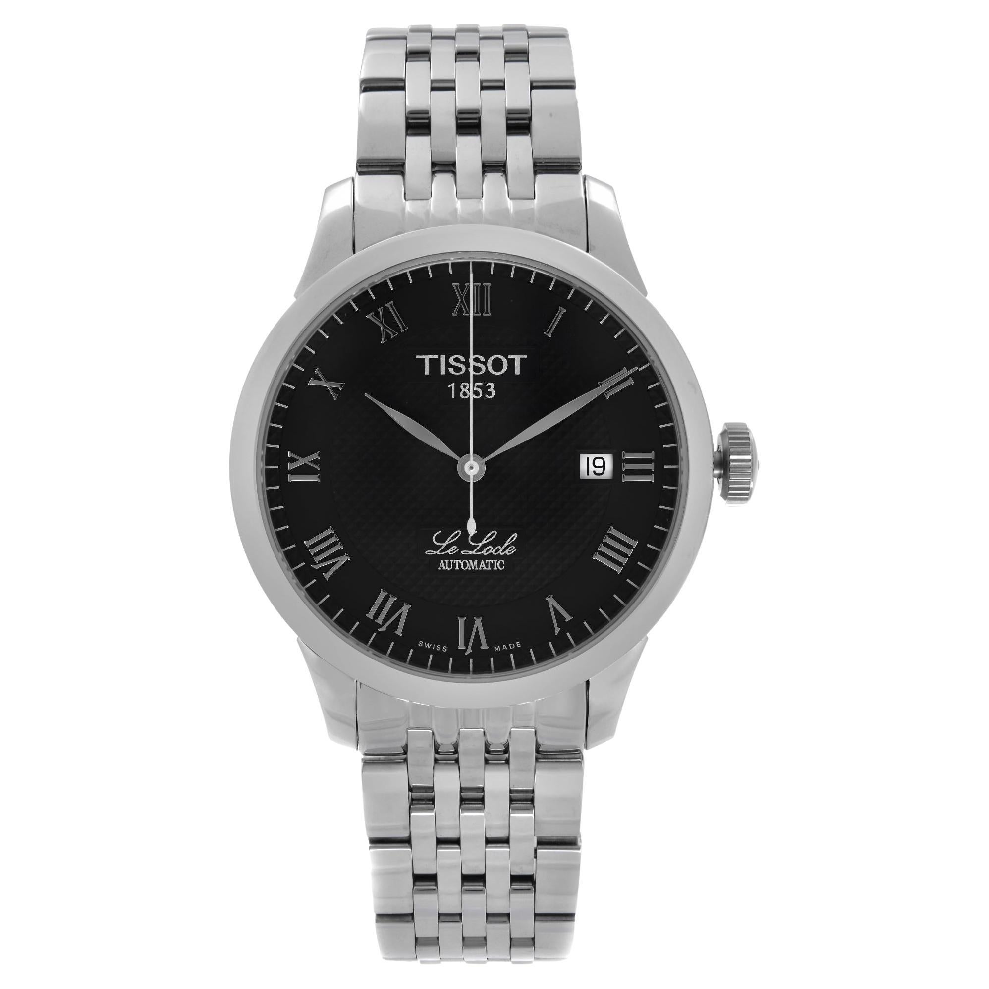 Tissot Le Locle Stainless Steel Black Dial Automatic Watch T41.1.483.53 ...
