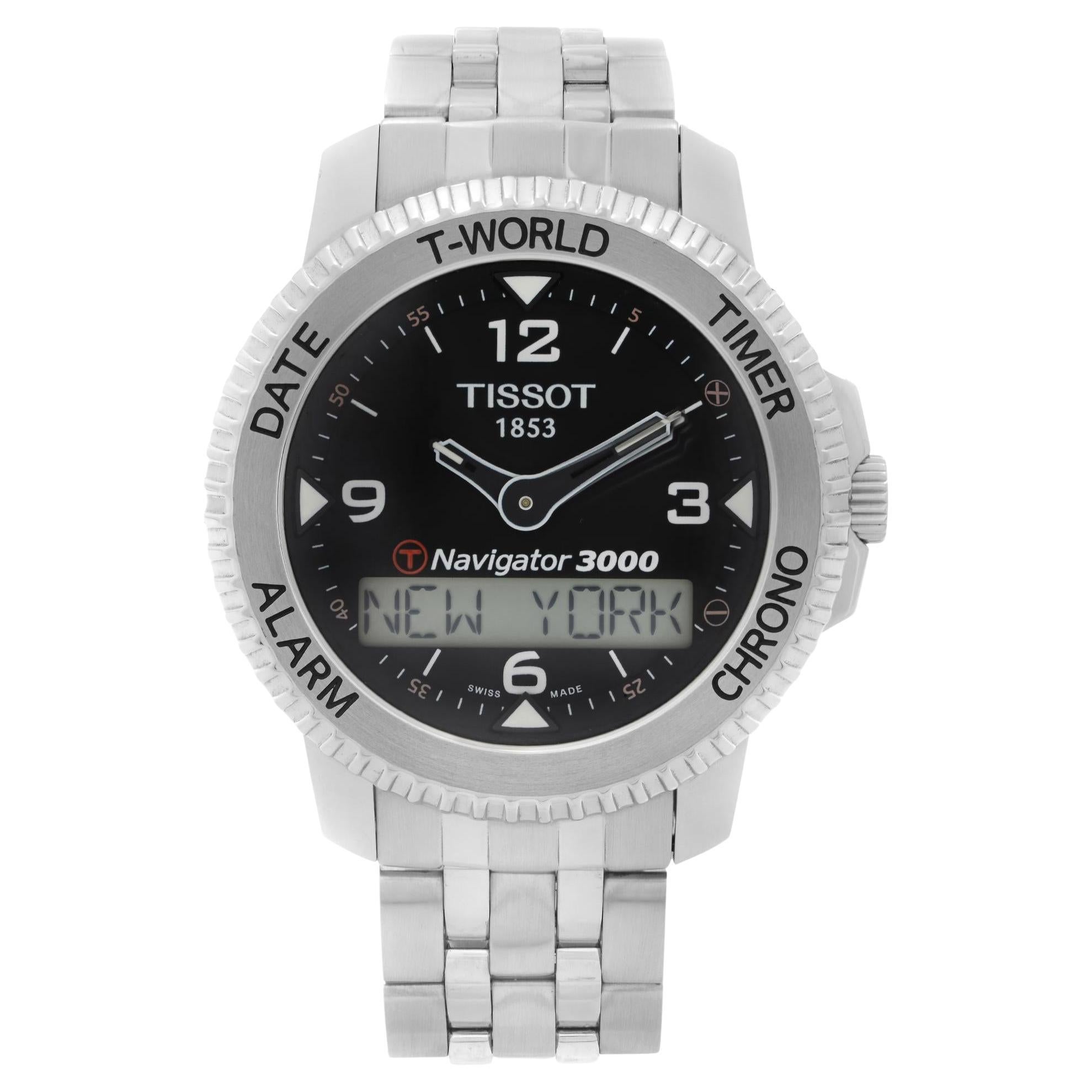 Montre à quartz homme Tissot Navigator 3000 Steel Black Dial T96.1.488.52 en vente