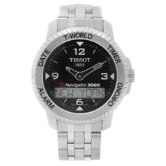 Tissot Montre Navigator 3000 en acier avec cadran noir et quartz pour hommes T96.1.488.52