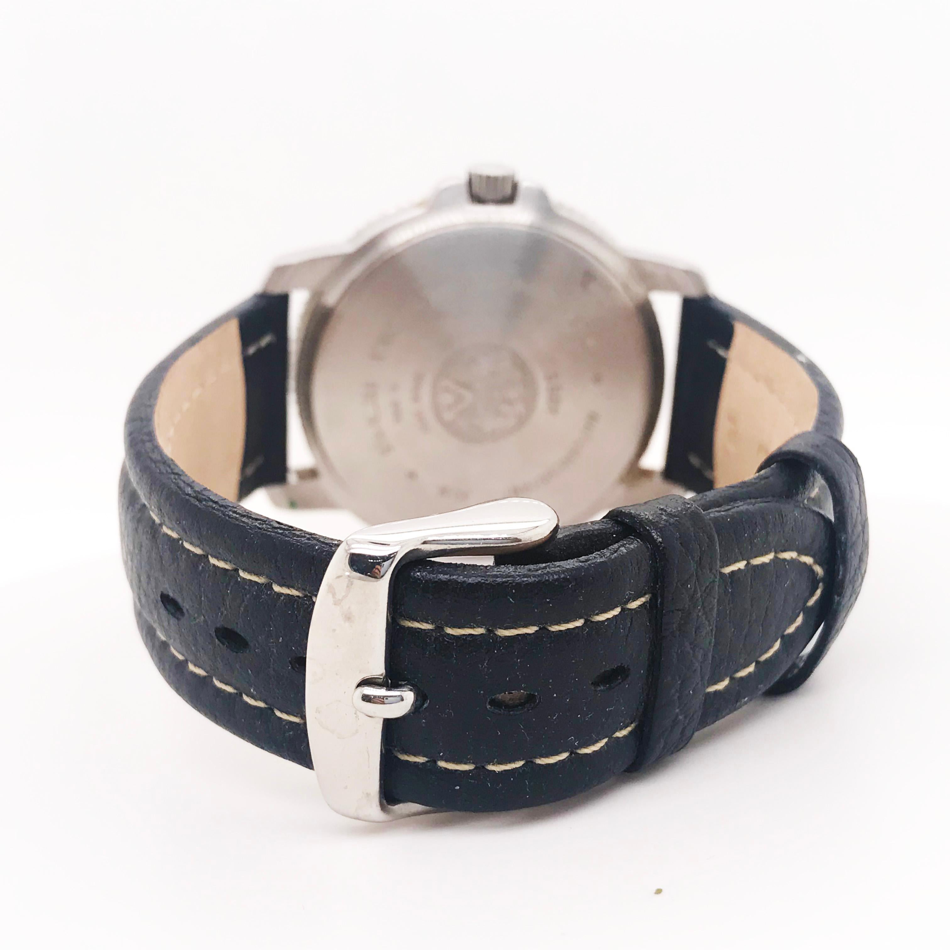 Modern Tissot Navigator World Time Quartz Limited Gent's Watch Black Leather Strap